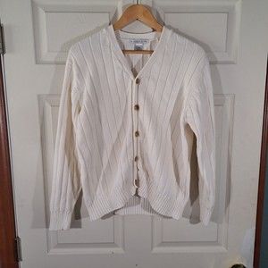 Geoffrey Beene Cream Cardigan Sweater